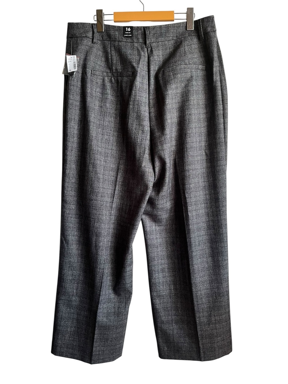 Reitmans Wide Leg Trouser Pants 16 Petite Grey Plaid NWT - Picture 7 of 16